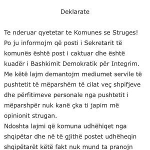 Komuna e Strugës nuk e di si shkruhet shqiptar e shkruan shqipëtar