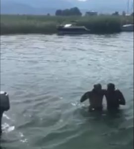 Strugani Bernard Ramadani shpëton turistin nga mbytja në liqen(Video)